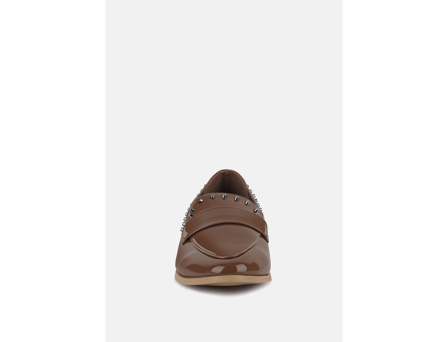 Женские туфли Rag & Co Emilia Patent Stud Penny, цвет: Бежевый / Хаки — фото 4