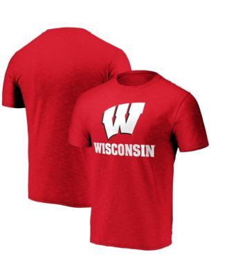 Men's Red Wisconsin Badgers Lockup Space-Dye T-Shirt