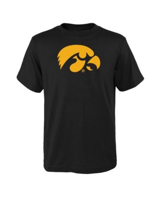 Big Boys and Girls Black Iowa Hawkeyes Primary Logo T-Shirt
