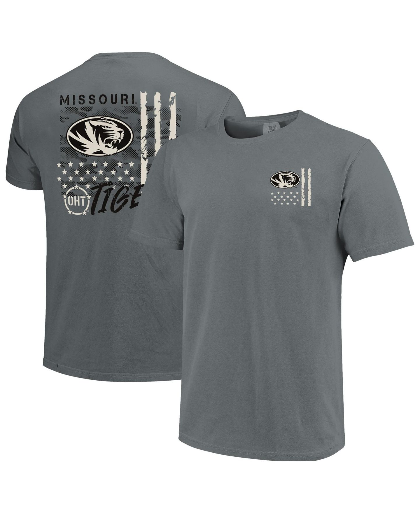 Мужская футболка Image One Gray Missouri Tigers Comfort Colors OHT Camo Overlay — фото 1