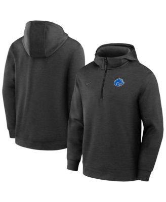 Nike - Men's Black Boise State Broncos Coaches Dri-FIT Half-Zip Hoodie Black