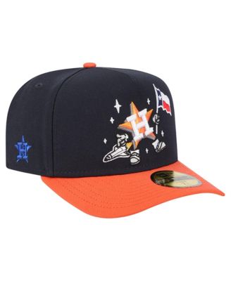 Men's Navy/Orange Houston Astros Cartoon A-Frame 59FIFTY Fitted Hat
