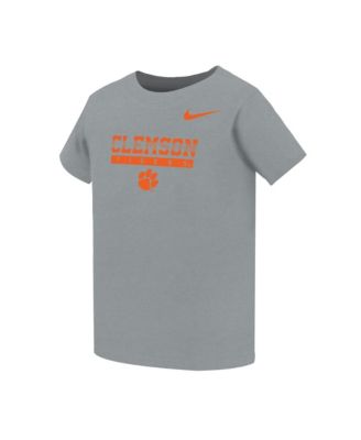 Toddler Gray Clemson Tigers Name Bar Legend Dri-FIT T-Shirt