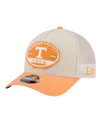 Men's  Stone/Tennessee Orange Tennessee Volunteers Frayed Patch 9FORTY M-Crown A-Frame Trucker Adjustable Hat