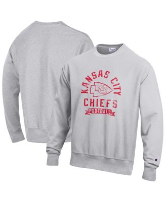 Men's  Heather Gray Kansas City Chiefs Reverse Weave Fleece Pullover Sweatshirt