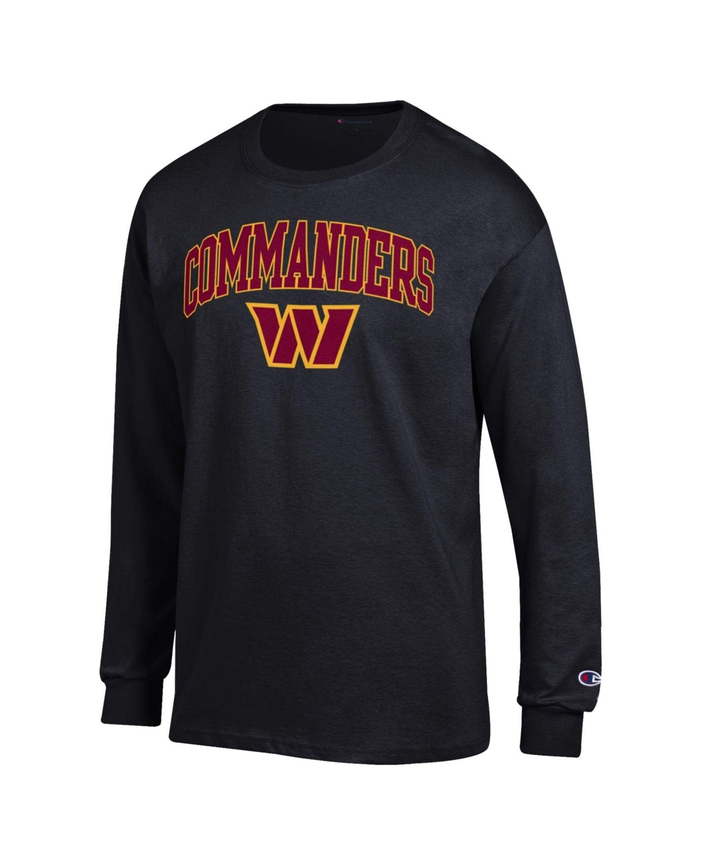 Мужская футболка Champion Black Washington Commanders Arch Over Logo Long Sleeve — фото 2