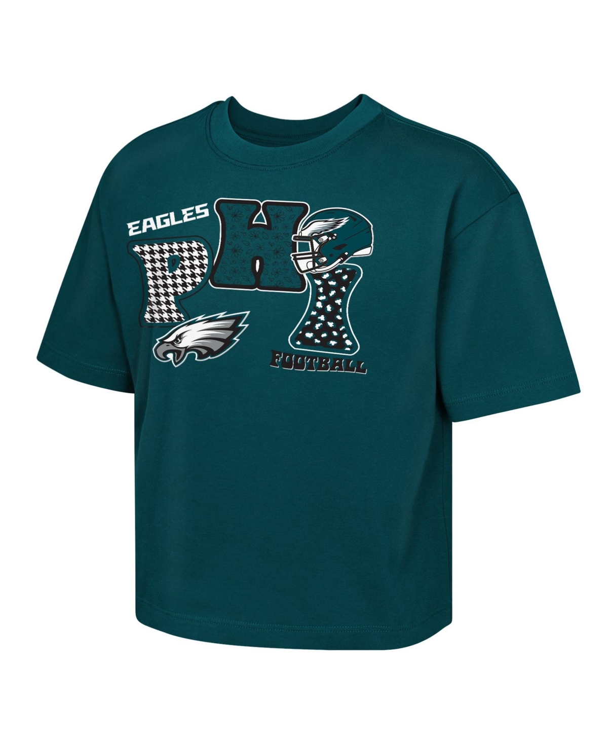 Outerstuff Girls' 4-16 Philadelphia Eagles Boxy Crewneck T-Shirt