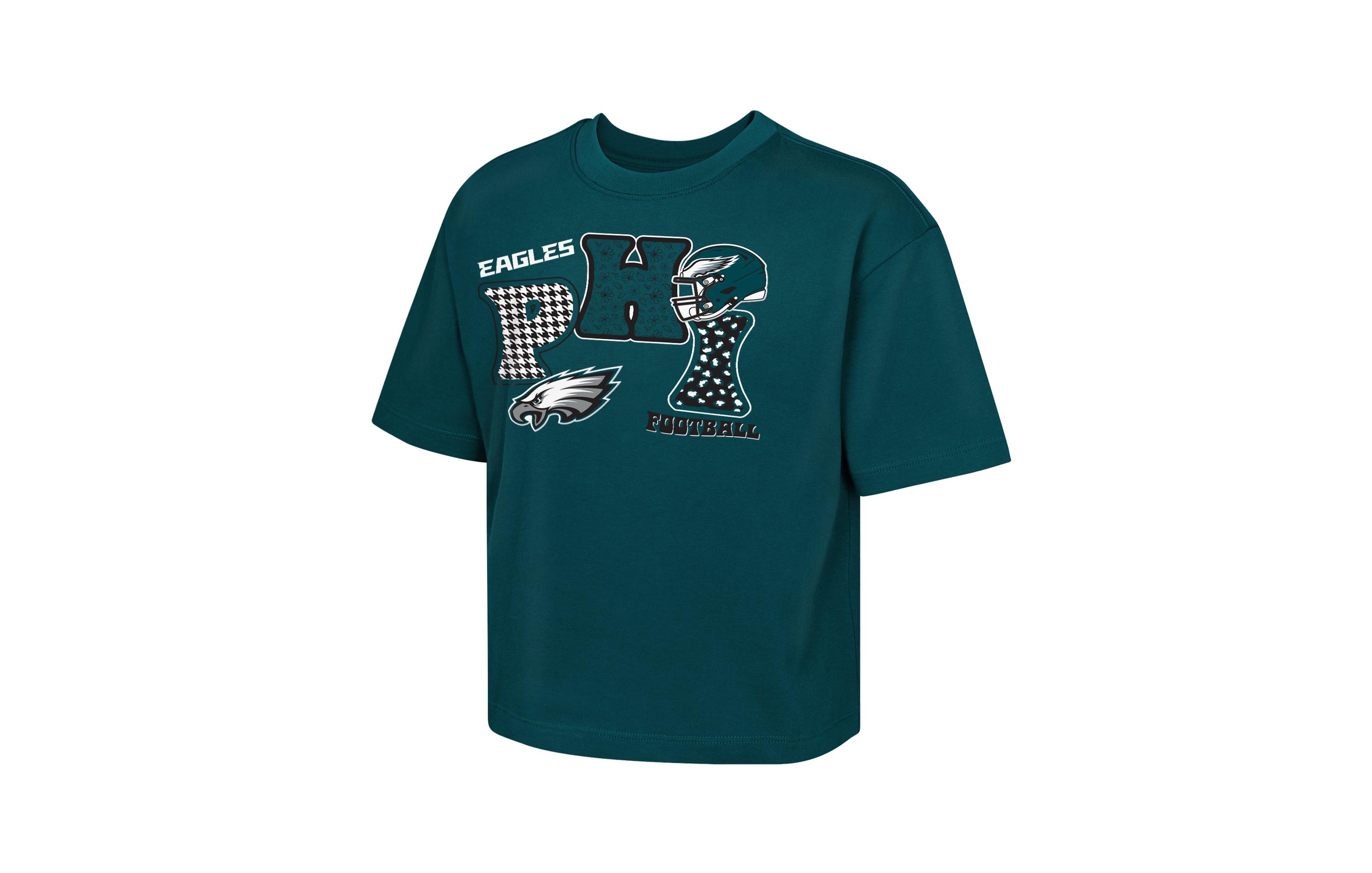Outerstuff Girls' 4-16 Philadelphia Eagles Boxy Crewneck T-Shirt