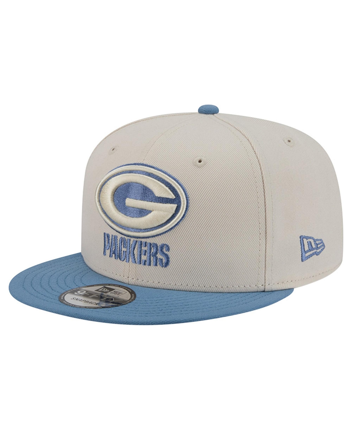 Men's New Era Cream/Blue Green Bay Packers Color Pack Two-Tone 9FIFTY Snapback Hat