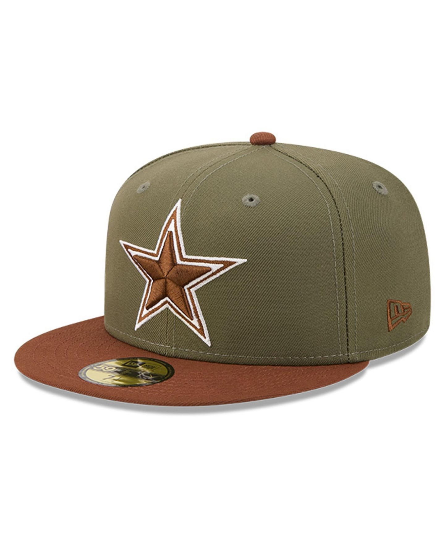 Мужские головные уборы New Era Olive/Brown Dallas Cowboys Color Pack 59FIFTY Fitted Hat — фото 1