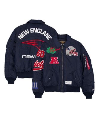 Men's Navy New England Patriots MA-1 Full-Zip Bomber Jacket