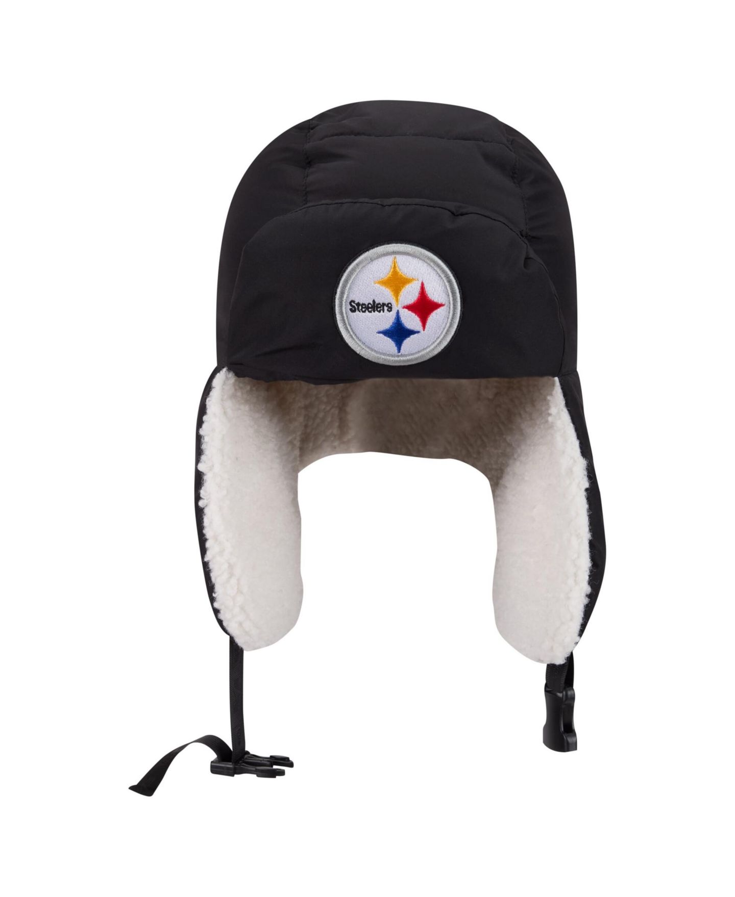 Мужские головные уборы New Era X Alpha Industries Black Pittsburgh Steelers Puffer Quilted Trapper Hat — фото 2