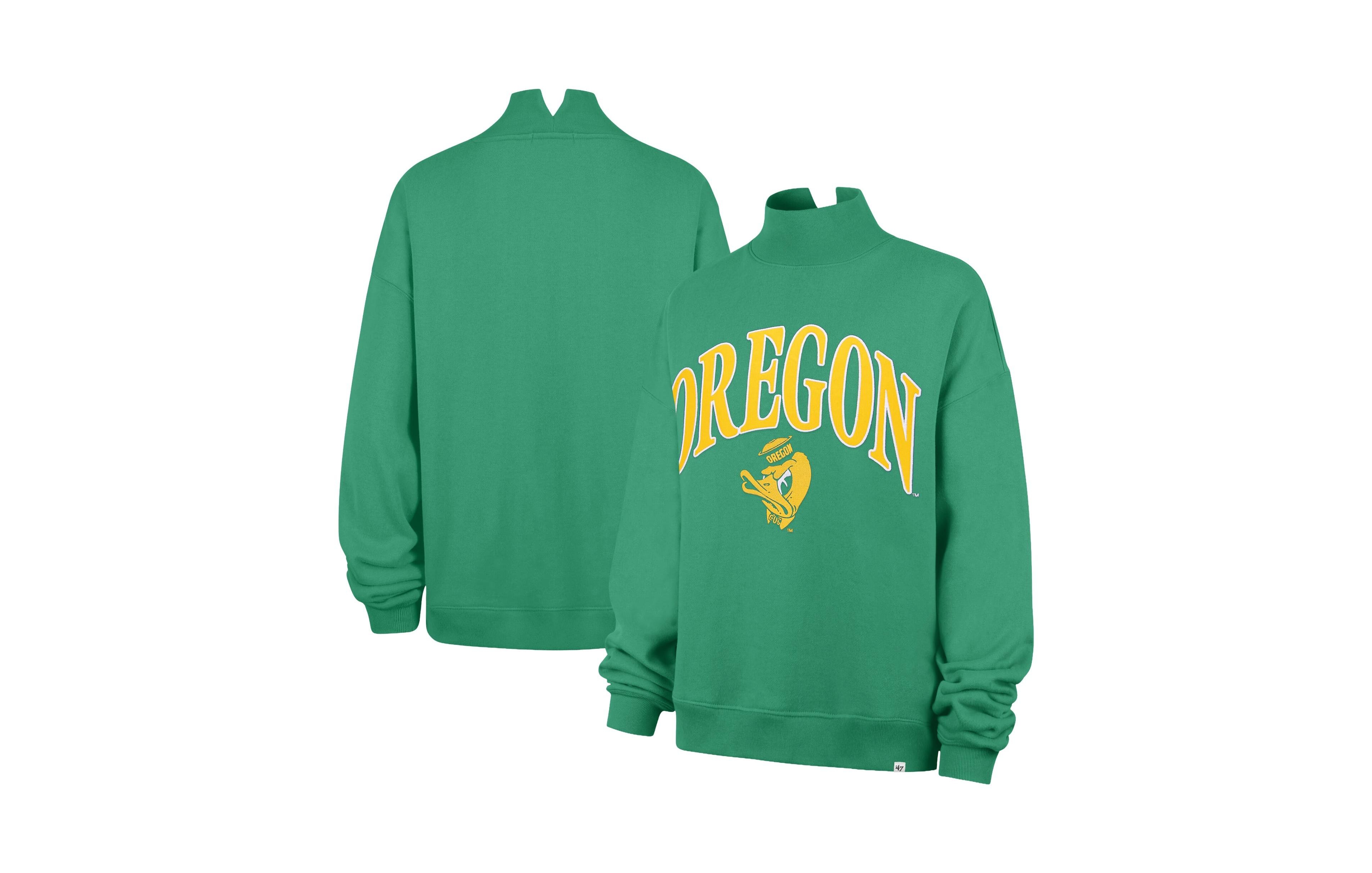 '47 Brand Women's Oregon Ducks Mock Neck Screen-Print Sweatshirt