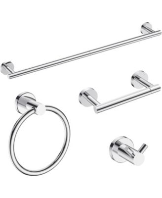 4 Piece 18" Bathroom Hardware Set Towel Bar