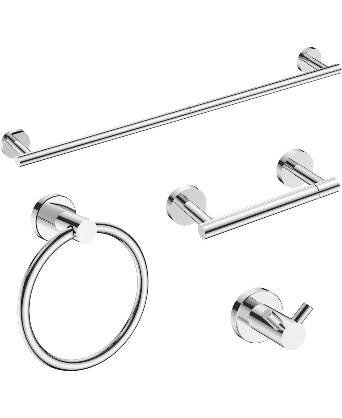 Cyqbd 4 Piece 18" Bathroom Hardware Set Towel Bar - Chrome