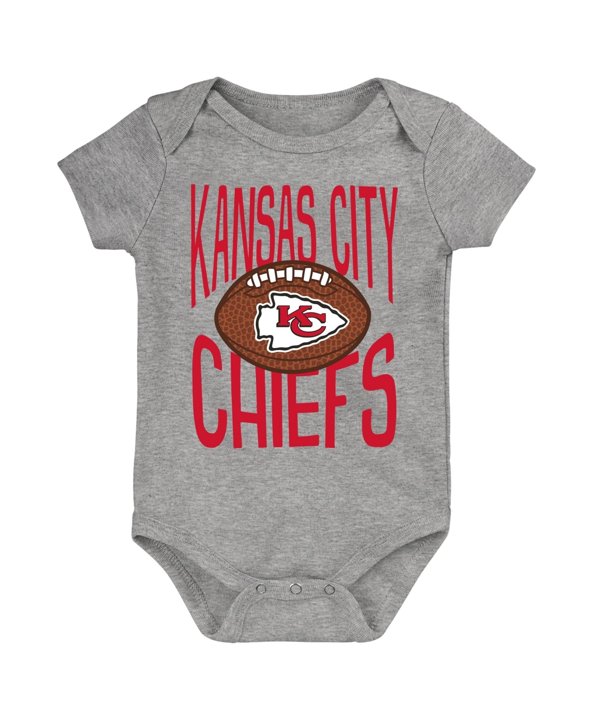 Outerstuff Baby Boys' and Girls' For the Ball Kansas City Chiefs Short-Sleeve Bodysuit - Gray