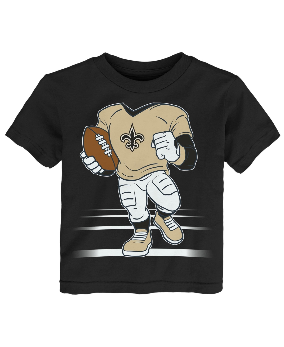 Outerstuff Boys' and Girls' 2T-5T New Orleans Saints Game Fit Screen-Print T-Shirt