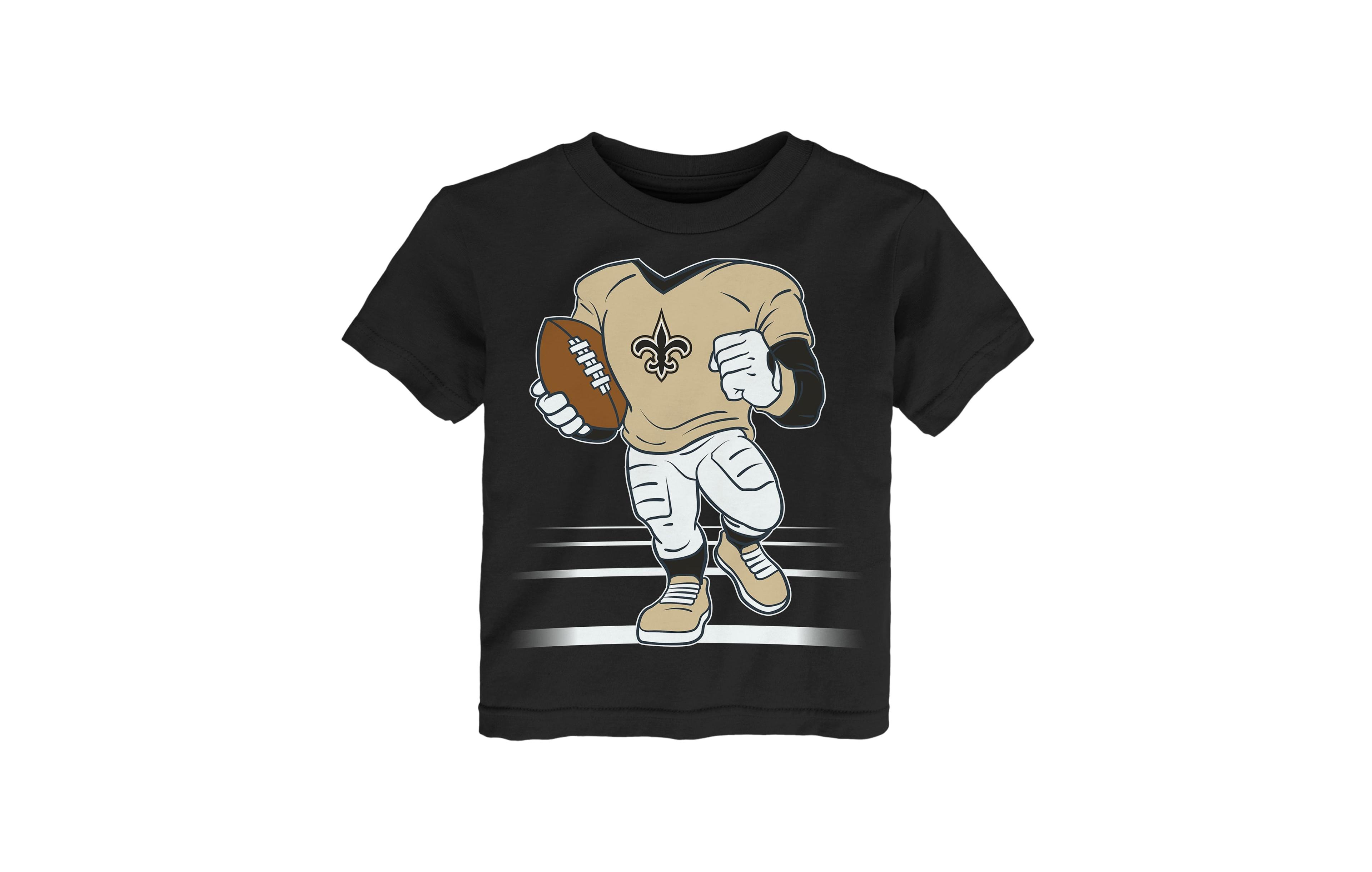 Outerstuff Boys' and Girls' 2T-5T New Orleans Saints Game Fit Screen-Print T-Shirt