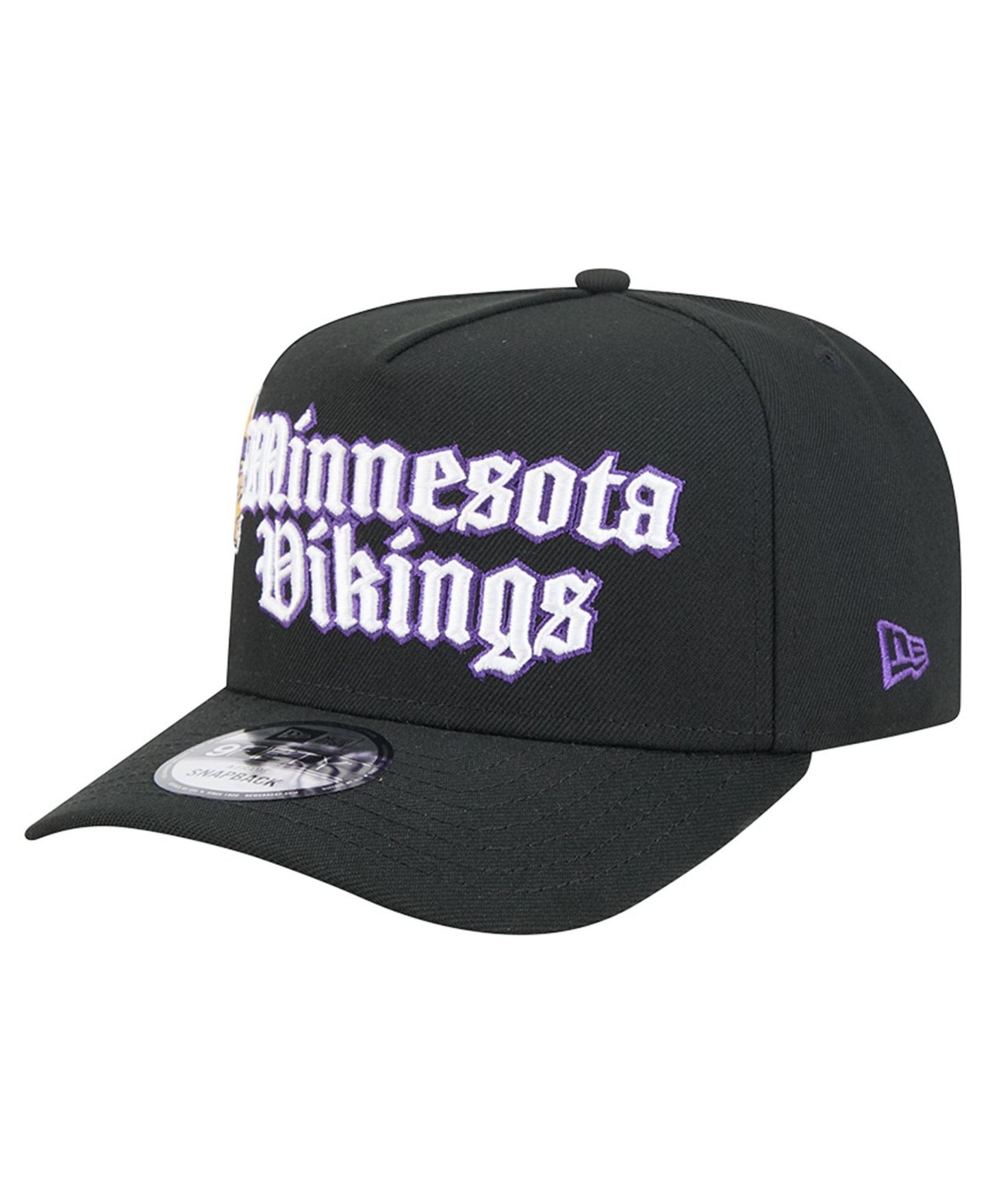 Мужская кепка New Era Black Minnesota Vikings Proud A-Frame 9FIFTY Snapback Hat — фото 3