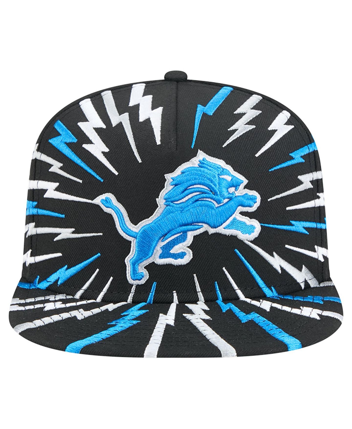 Мужская кепка New Era Black Detroit Lions Bolt A-Frame 9FIFTY Snapback Hat — фото 2