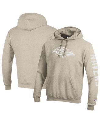 Men's  Oatmeal Baltimore Ravens Powerblend Hoodie