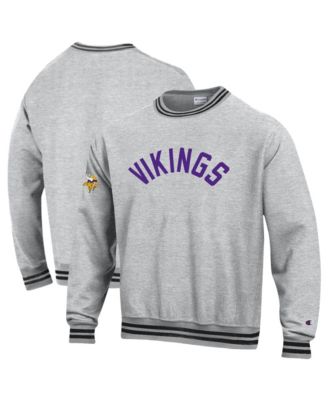 Men's  Heather Gray/Black Minnesota Vikings Reverse Weave Yarn Dye Sweatshirt