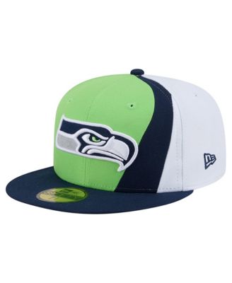 Men's Neon Green/College Navy Seattle Seahawks Shock 59FIFTY Fitted Hat