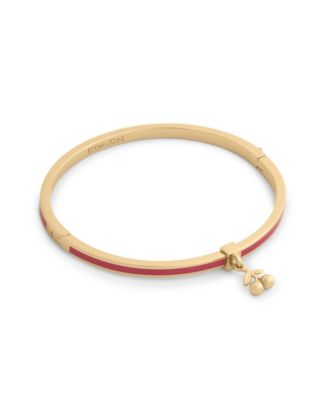 Cubic Zirconia Gold-Tone Charm Bangle Bracelet