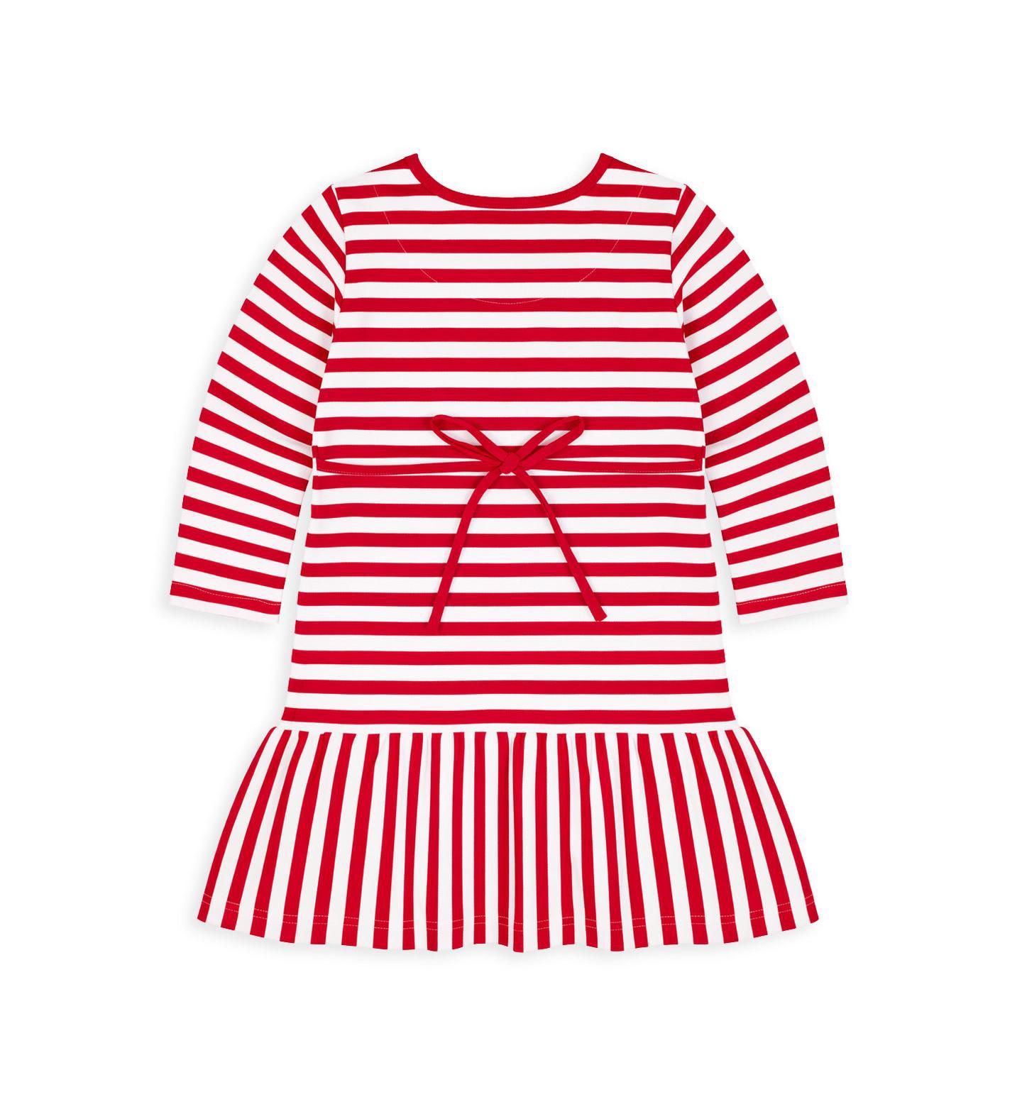Платье Florence Eiseman Long-Sleeve Drop-Waist Dress with Embroidered Scotty Dogs для девочек-малышей, цвет: Красный / Белый — фото 2