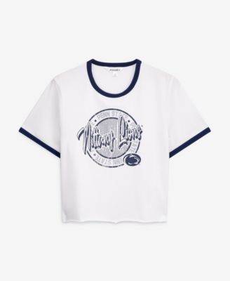 Women's  White Penn State Nittany Lions Retro Ringer Tri-Blend T-Shirt