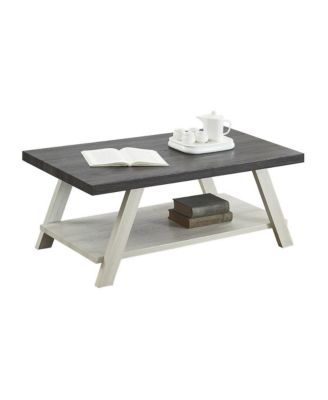 Athens Contemporary Two-Tone Wood Shelf Coffee Table