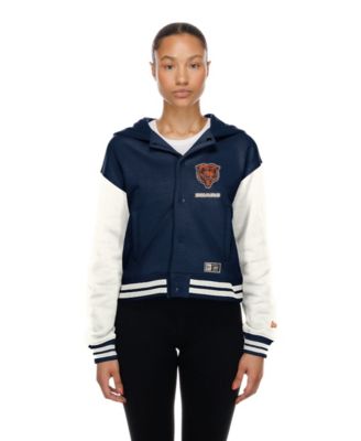 Women's  Chicago Bears Navy Throwback Full-Snap Hooded Jacket