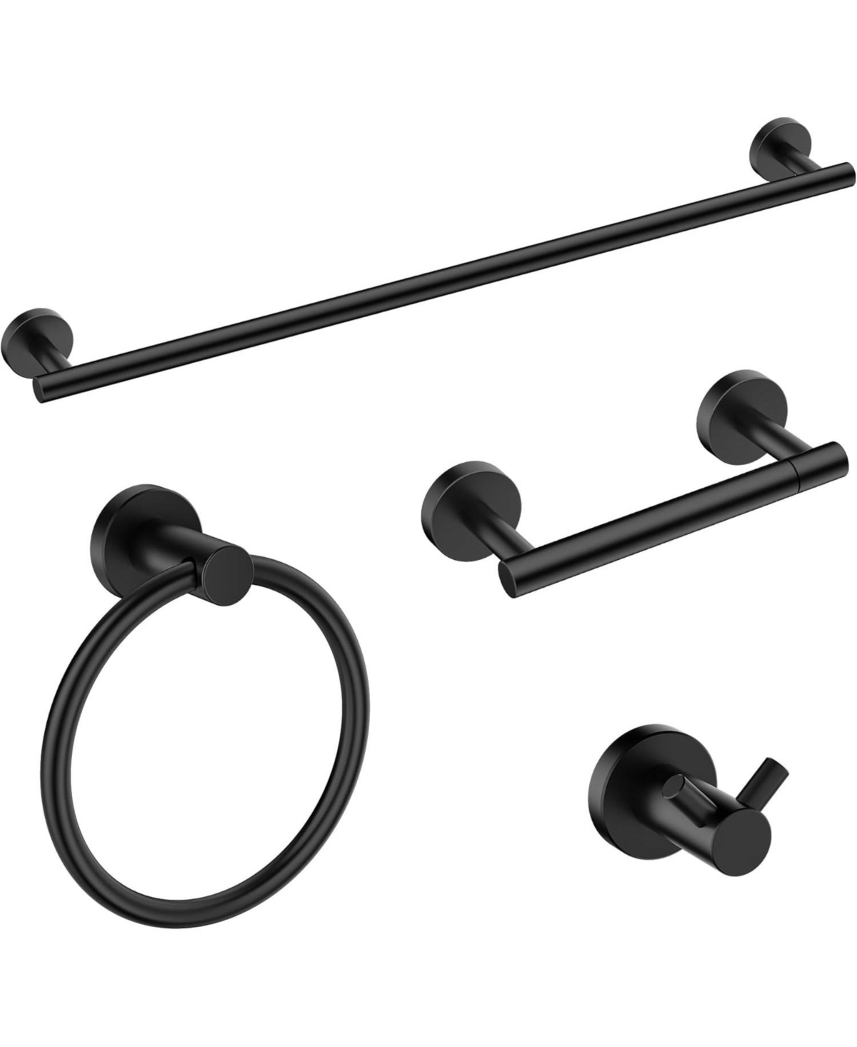 Cyqbd 4 Piece 18" Bathroom Hardware Set Towel Bar - Matte black