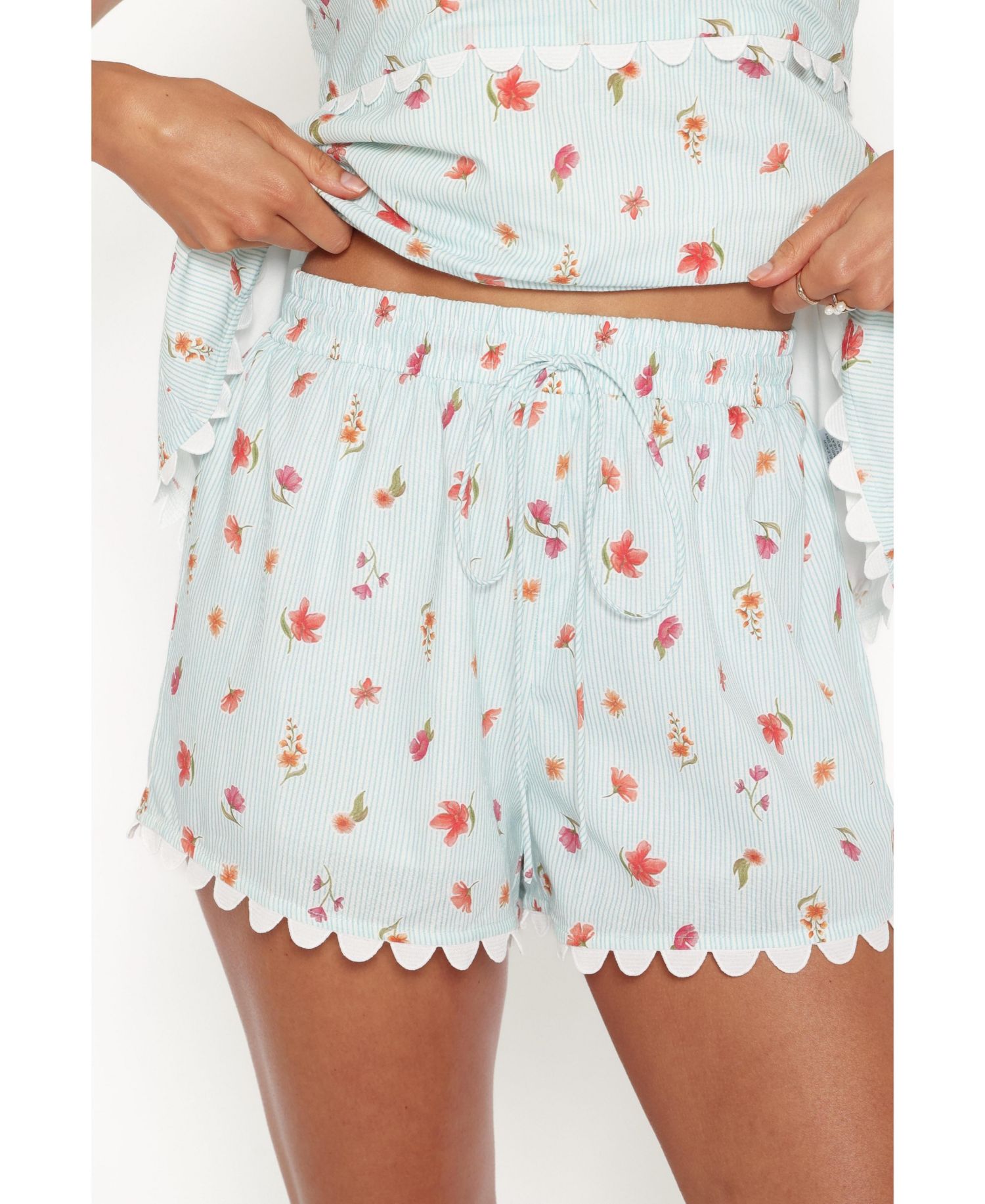 Women's Kyle Strapless High-Waisted Cotton Top and Shorts, 2-Piece Set