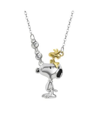 Woodstock and Snoopy Necklace Official License, Two-Tone, 18"