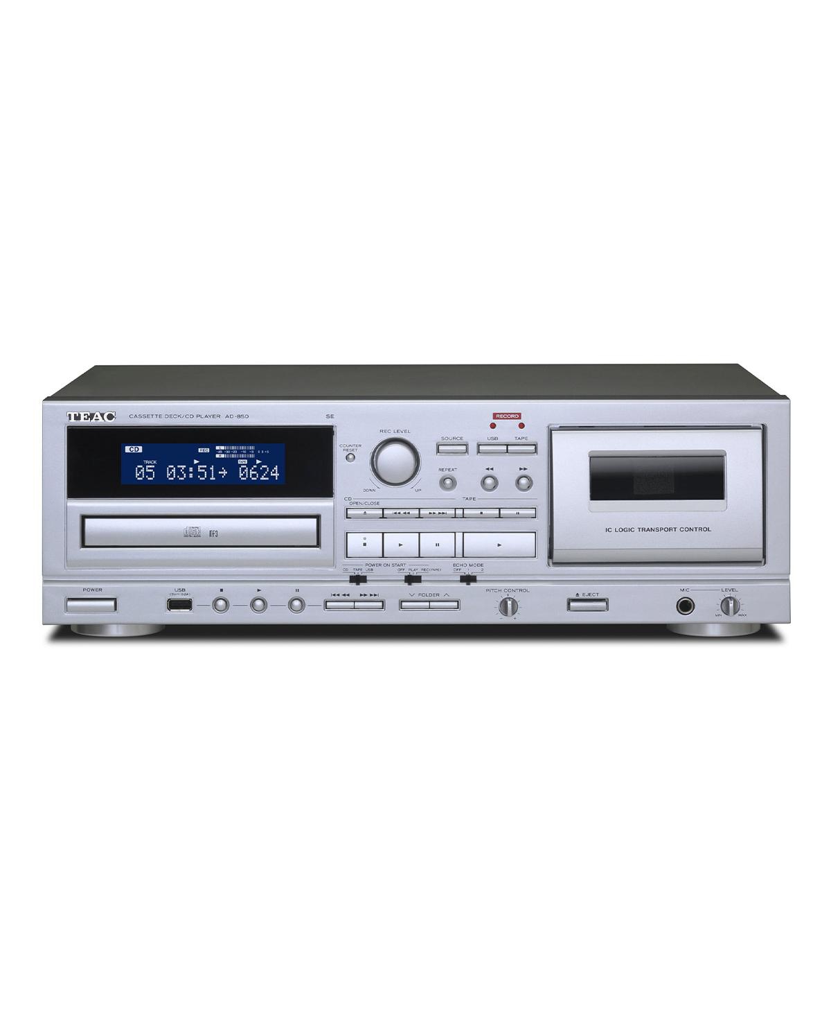 Teac Ad-850-se Usb Recording Cassette Deck and Cd Player with Microphone Input - Silver