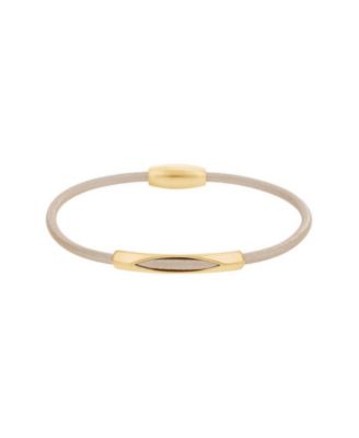 Women's Gold-Tone Leather Magnetic Bar Bracelet