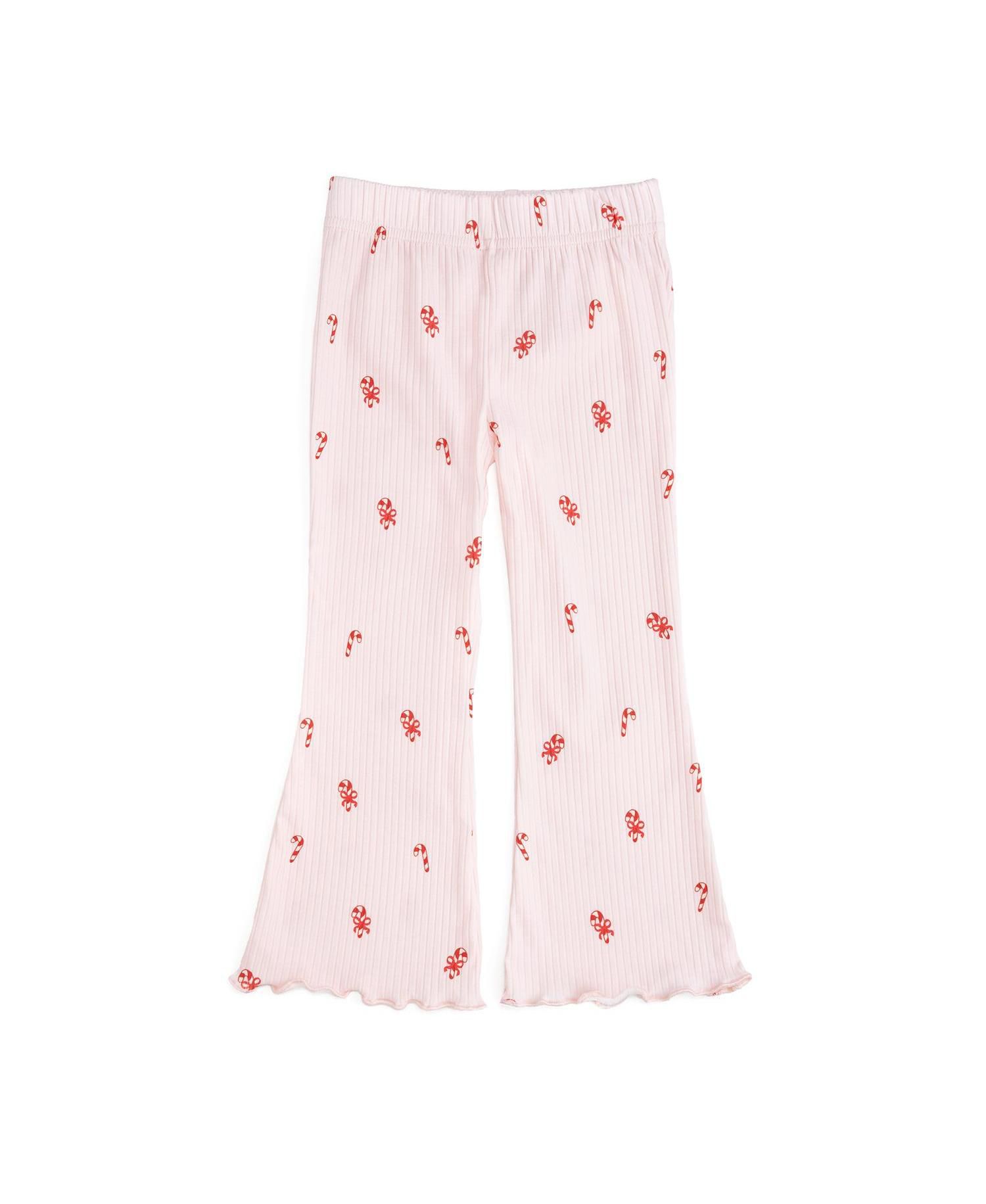 Girls' 4-16 Candy Cane Lane Flare Lettuce-Edge Leggings