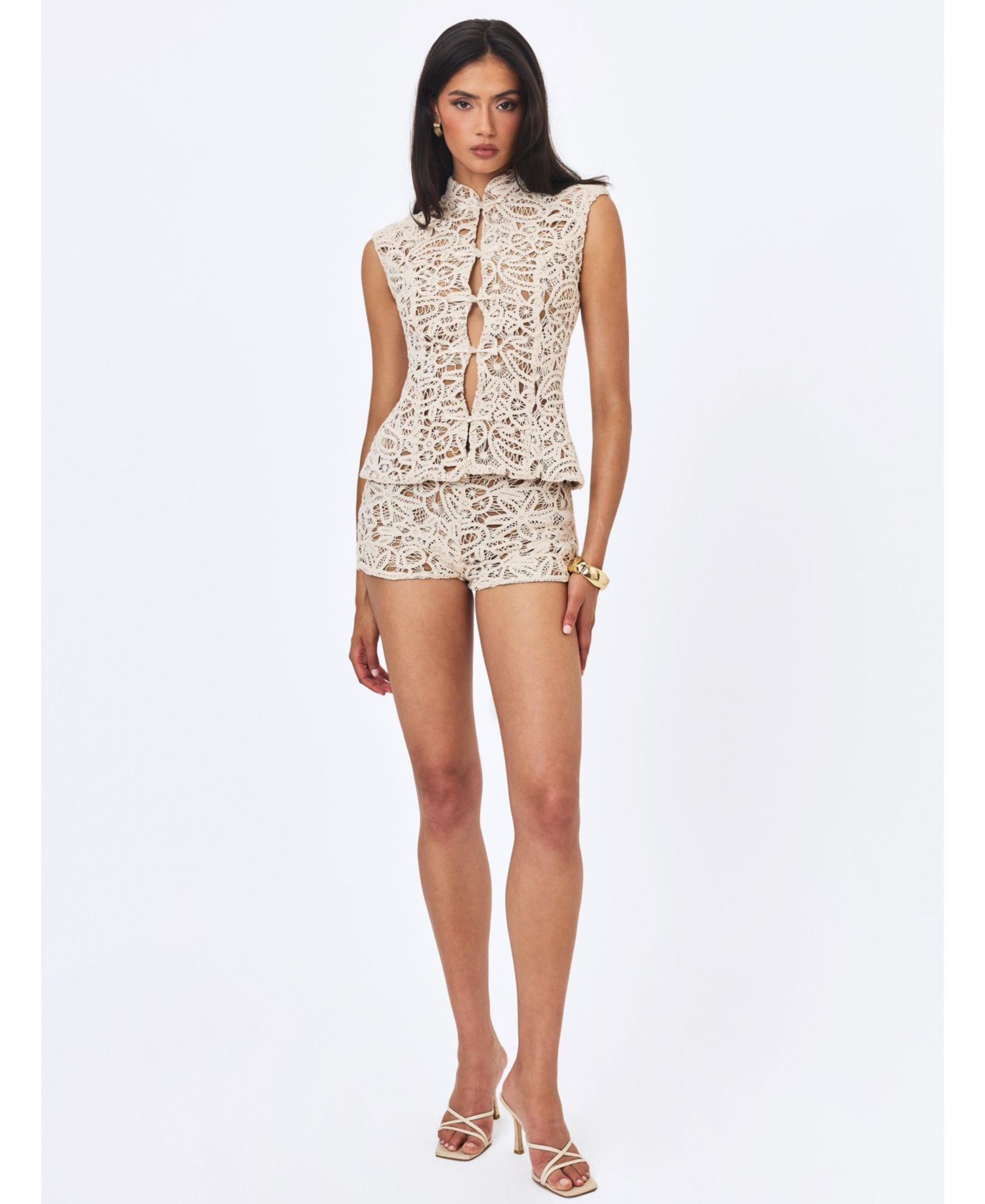 Women's Rosanne Low-Rise Crochet Shorts, 11" Inseam
