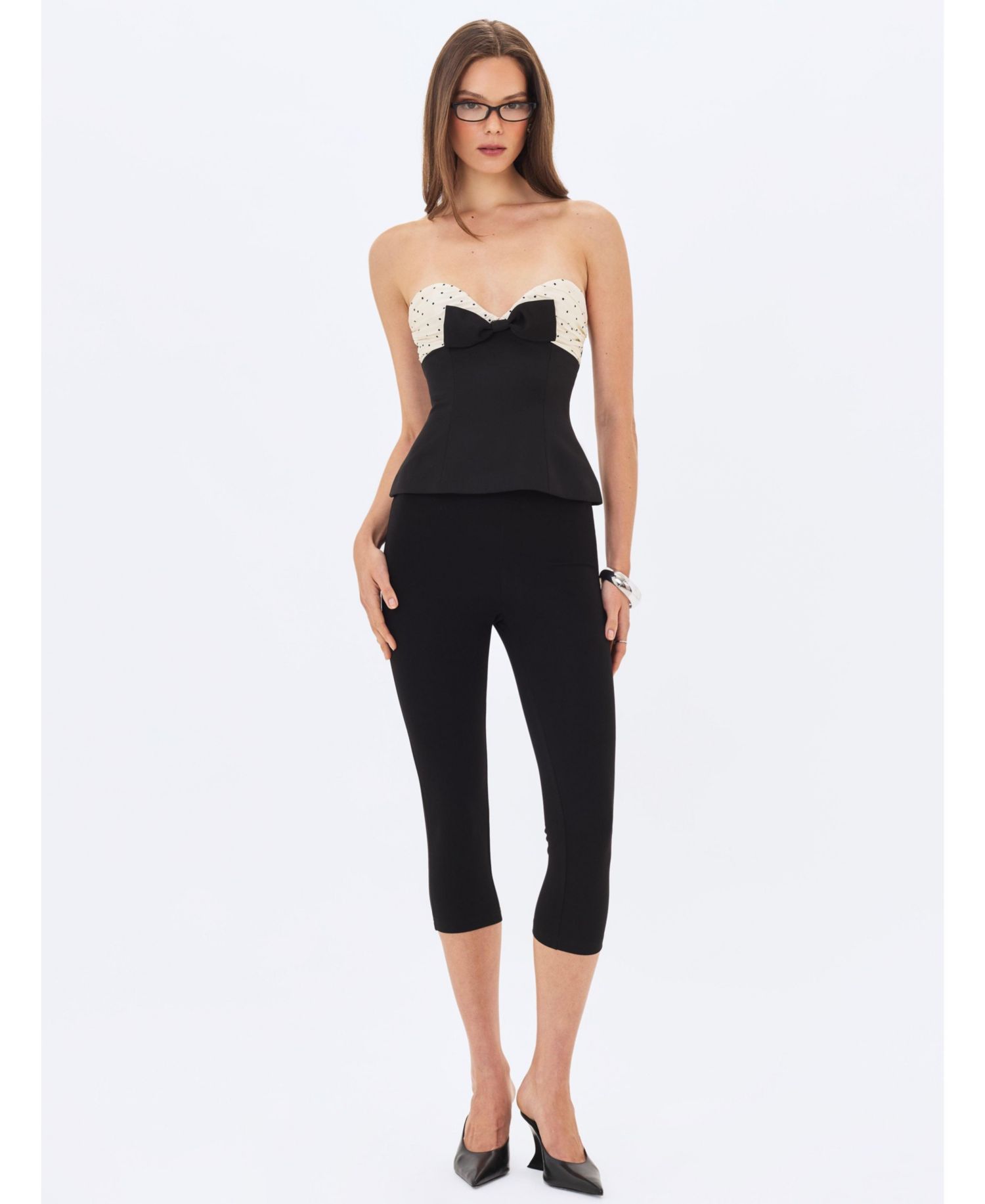 Women's Ulrike Polka Dot Sweetheart Peplum Top