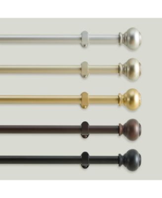 Greenwich 1" Single Curtain Rod with Spherical Ball Finial
