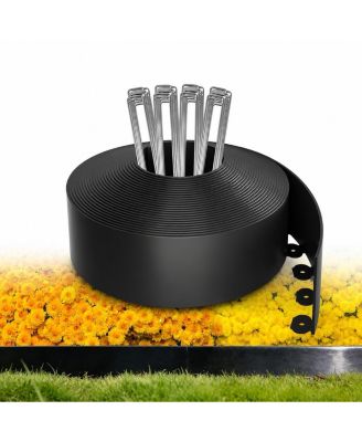 Garden Edging Border With 150 U-shaped Metal Stakes For Yard Flower Bed Landscaping