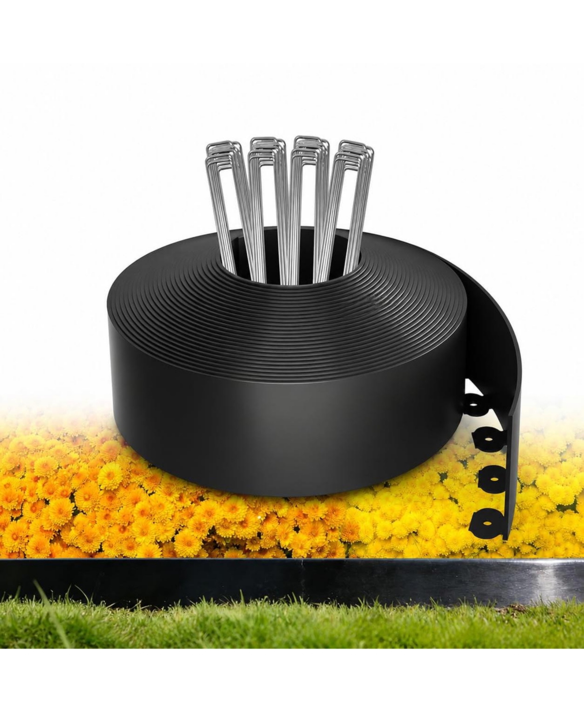 Aofar Garden Edging Border With 150 U-shaped Metal Stakes For Yard Flower Bed Landscaping