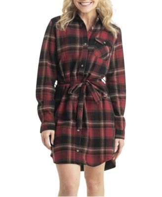 Women's Open Spaces Cotton Flannel Button Up Long Sleeve Tunic