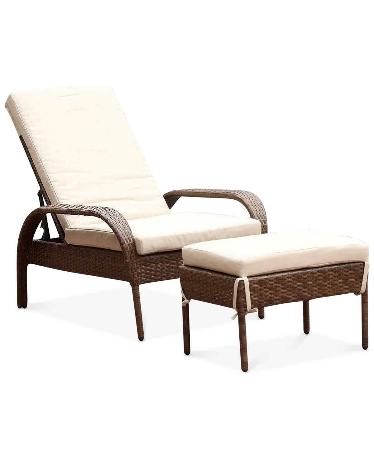 Heather Outdoor Wicker Chaise Lounge w/Cushion