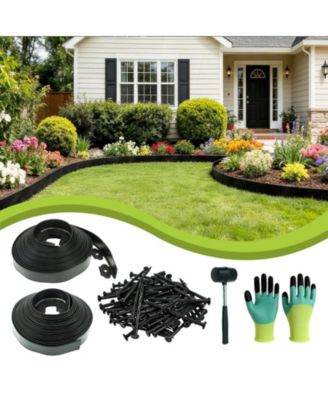 100ft No Dig Landscape Edging With 150 Spikes Hammer Gloves 2in High