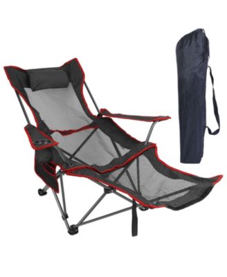 Outdoor Chair, Folding Design, Carry Bag, Cup Holders, Adjustable Backrest, Storage Pockets