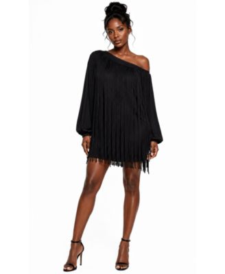 Women's Off shoulder Fringe Dress