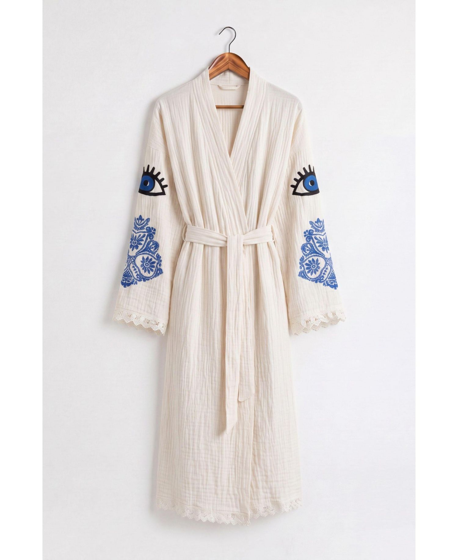 Women's Iris Mandala Jacquard V-Neck Long-Sleeve Robe
