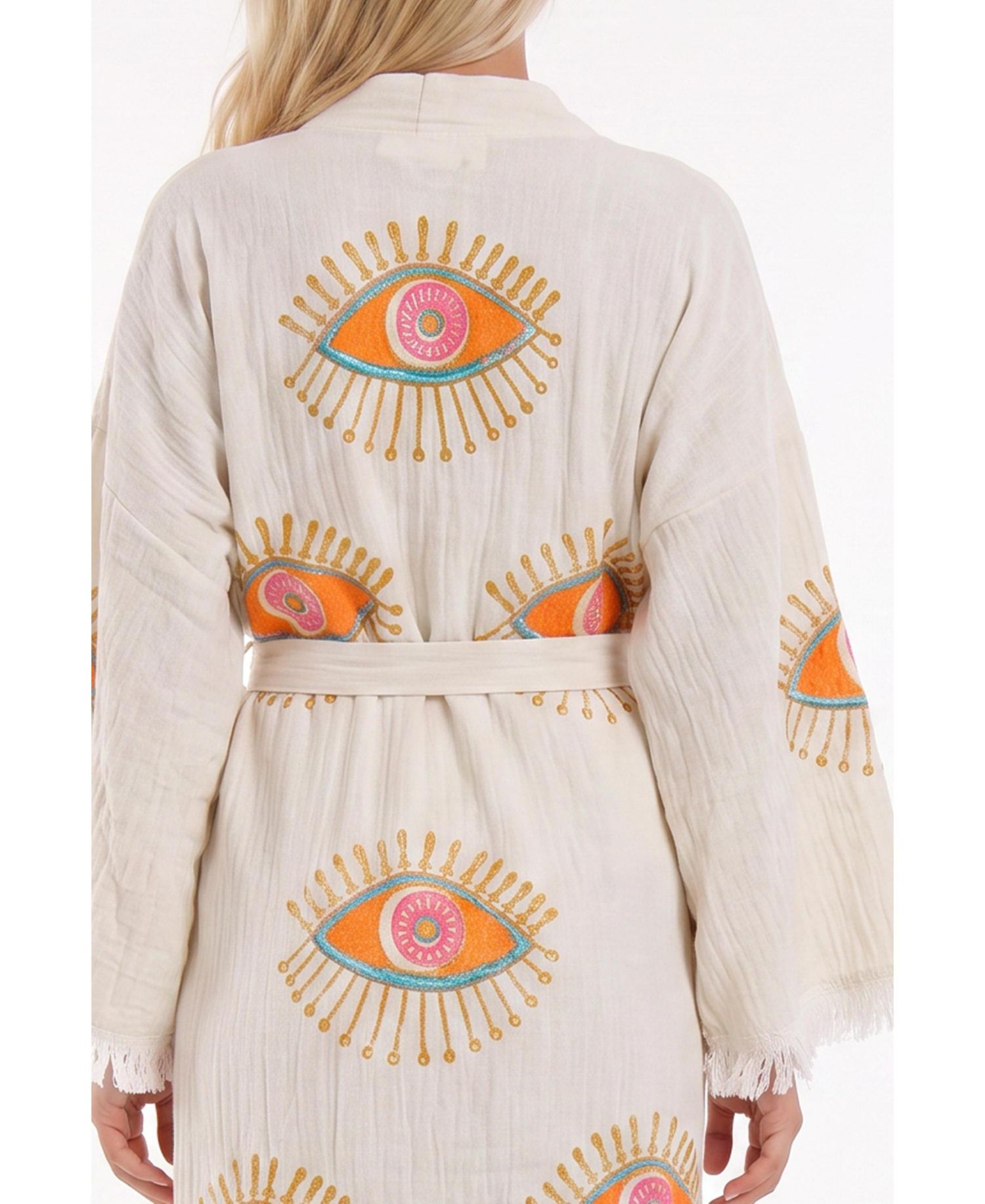 Women's Aria Long-Sleeve V-Neck Beach Cover-Up